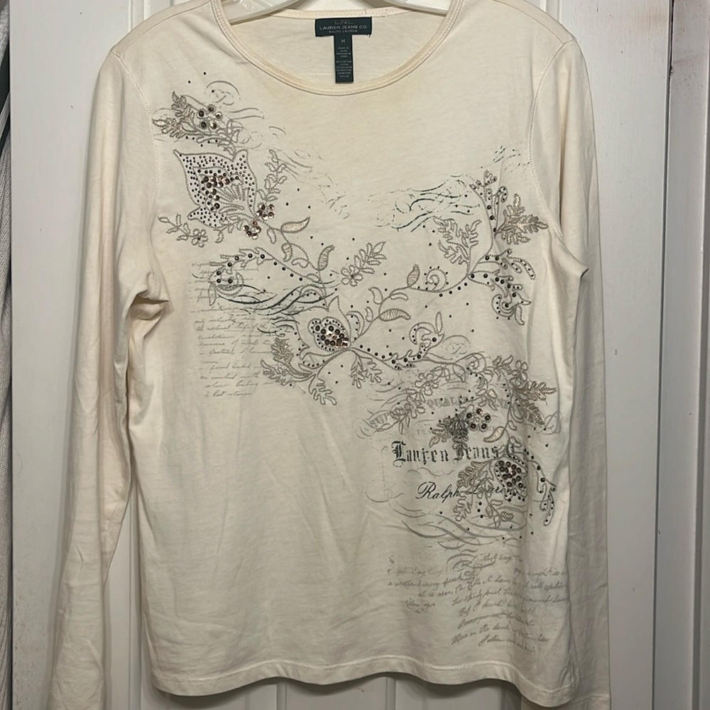 ✨ LRL Lauren Jeans Co. Cotton Long Sleeve Shirt – Size M